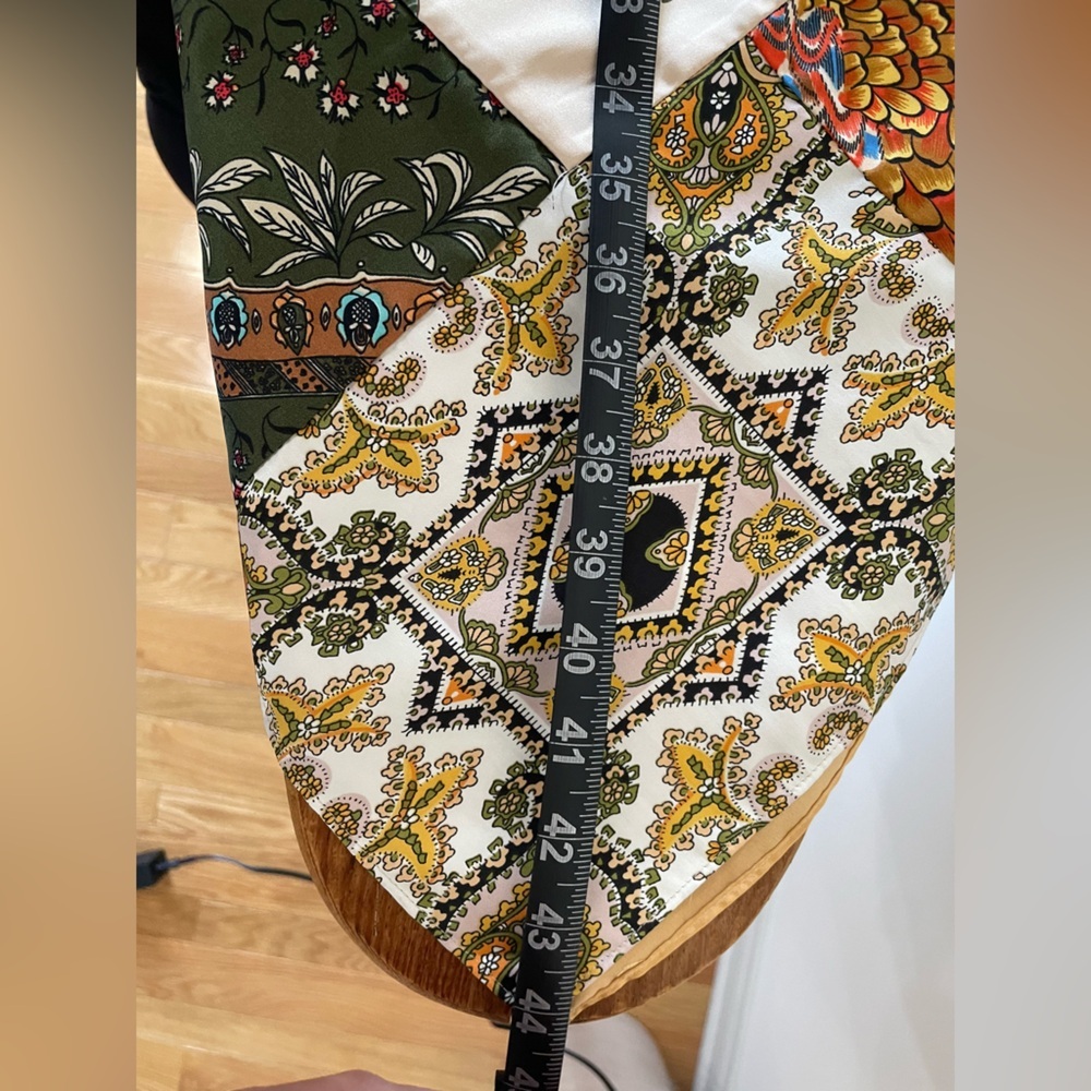 Anthropologie Tiny Scarf Dress Sebou Print Asymmetrical Hem Boho Women’s Sz SP - Picture 9 of 9